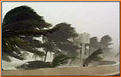 Vientos provocados por un huracán.